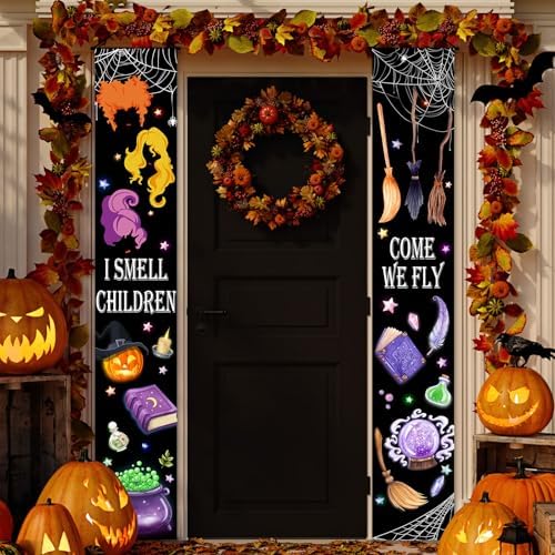 Halloween Banner Decorations Outdoor, Hocus Pocus Decor Halloween Porch Banner Sign Halloween Porch Front Door Decorations, 71 x 12 Inches by OTTPOOM