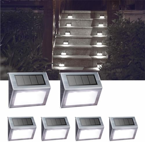XLUX White Solar Lights for Deck Step Fence Post, SST Housing, 6 Pack by %EF%BC%B8%EF%BC%AC%EF%BC%B5%EF%BC%B8