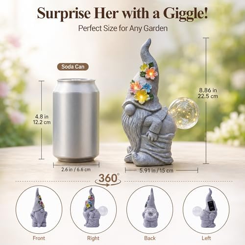 Solar Funny Garden Gnome Statue: Outdoor Lights Decorations - Image 4