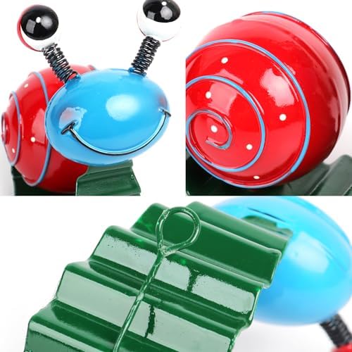Cruis Cuka Metal Garden Decor Cute Snail Yard Art Outdoor Lawn Patio Ornament Fence Decorations for Outside - Set of 2(Red,Green) - Image 4