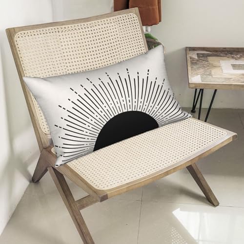 Summer Pillow Covers 12x20 Inch Set of 2 Black Sunshine Decorations Outdoor Throw Pillows Boho Summer Sunset Sun Pillowcase Linen Decor Farmhouse Lumbar Cushion Case for Couch Home Sofa - Image 6
