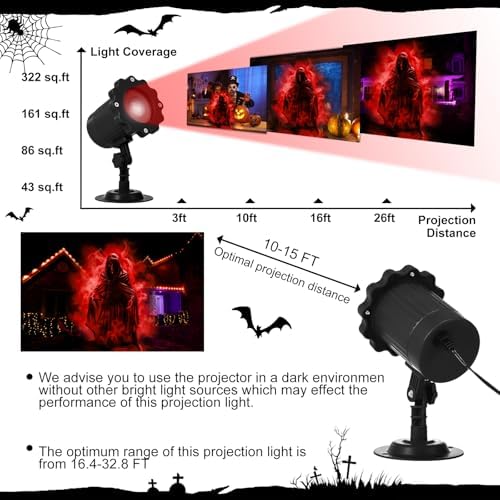 Treela Halloween Ghost Projector Light Outdoor Decoration, Red, Dynamic - Image 2