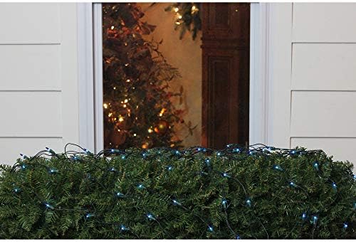Northlight Mini Net Style Incandescent Christmas Lights - 2' x 8' - Blue - Green Wire - Image 4
