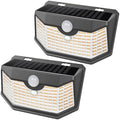 HMCITY 120 LED Solar Lights Outdoor Motion Sensor, 2 Pack, Black Warm by LightingUpYourLife