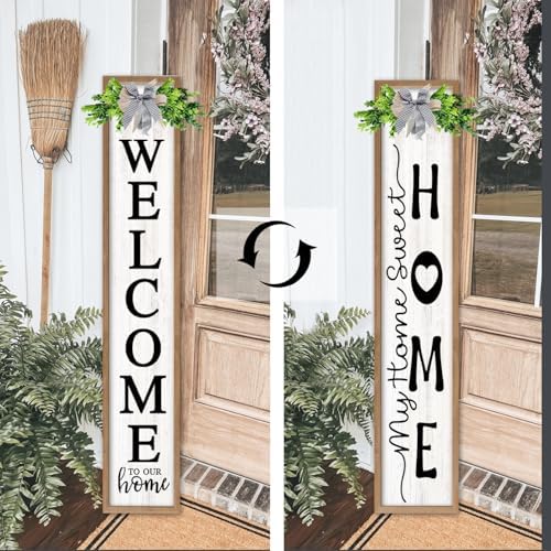 Double-sided Welcome Sign for Front Porch Door, 45"X9", Natural - Image 4