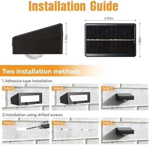 Solar Fence Lights Outdoor, 3 Color Temp, IP65 Waterproof - Image 6
