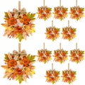 12 Pcs Fall Floral Swags Wreaths Mini Autumn Artificial Candle Rings Wreaths with Berries 3 inch Farmhouse Cabinets Hanging Wreath for Pillar Front Door Porch Wall Window Decoration by Unknown