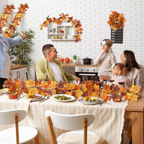 2Pack 11.8FT Fall Garland for Mantle Thanksgiving Wedding Autumn Decoration - Image 7