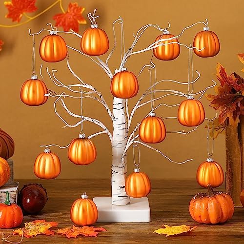 Tigeen 12 Pcs Fall Pumpkin Tree Ornaments Autumn Hanging Decor, Classic - Image 2