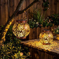 JOIEDOMI 2 Pack Outdoor Solar Hanging Lantern Lights, Waterproof Tabletop with Handle, LED Moroccan Lanterns, Metal Decorative Garden Solar Lights Spring for Patio, Lawn, Porch, Backyard by Joiedomi