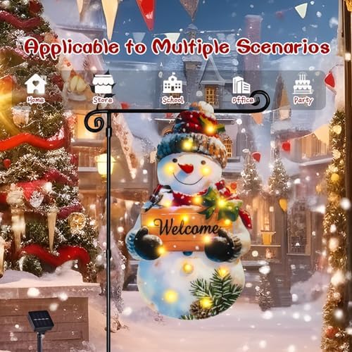 12x18 Solar Christmas Snowman Garden Flag, Outdoor Decor - Image 4