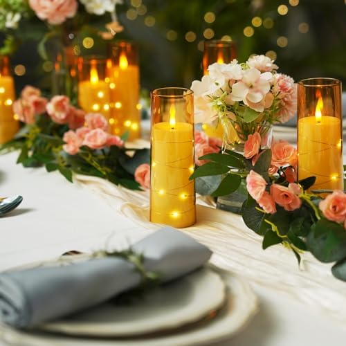 Raycare 9 Pcs Flameless Battery Operated Pillar Candles with Remote Timer - Image 4
