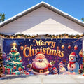 6 x 13 ft Christmas Garage Door Decorations Merry Christmas decorations Xmas Garage Door Cover, Happy New Year Hanging Banner for Home,Outdoor,Indoor,Party (Merry Christmas-Purple, 6 x 13 ft) by THISFIND