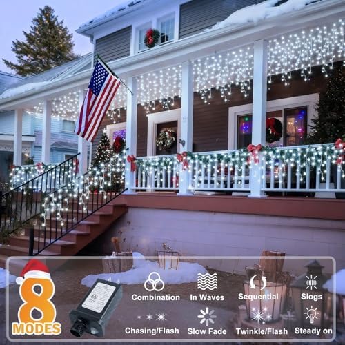 KNONEW 164FT 1600 LED Christmas Lights Outdoor Decorations Hanging Light - Image 3