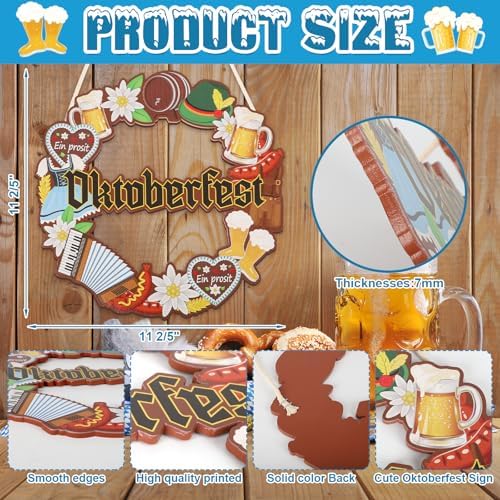 COCHIE Oktoberfest Decorations German Beer October Fest Welcome Sign Decor - Image 2