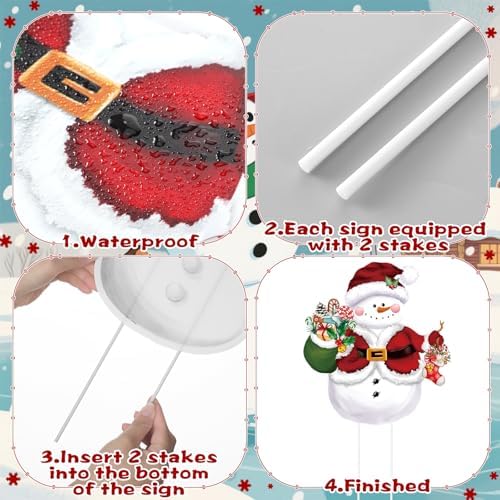 Bencailor 12 Pcs Snowman Yard Signs with Stakes Winter Outdoor decorations - Image 5