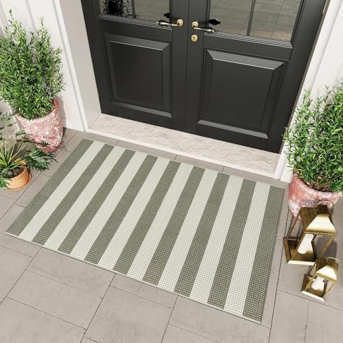 OJIA Outdoor Rug 3'x5' Washable Entryway Rugs Front Door Mat Porch Rug by OJIA