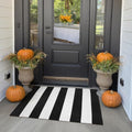 KIMODE Black and White Outdoor Rug Fall Front Door Mat Porch Rug Doormat by Collive