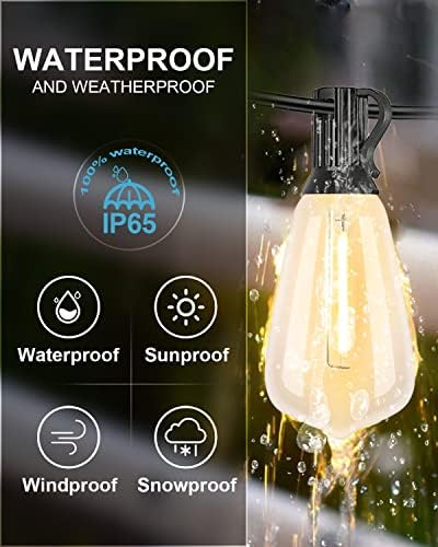 Lightdot LED Outdoor String Lights 300FT Patio Lights with 96 Shatterproof ST38 Vintage Edison Bulbs, Outside Hanging Light Waterproof for Porch, Deck, Garden, Backyard, Balcony, Dimmable - Image 2