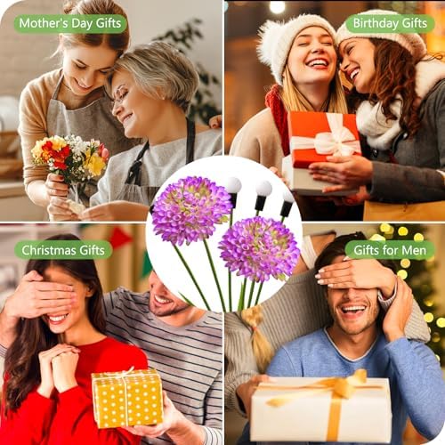 Solar Lights Outdoor Waterproof, 6 Pack Purple Solar Firefly Swaying Lights with Flowers, Flower Light Garden Decor for Halloween Christmas Outside Yard Patio, Gifts for Women Grandma - Image 7