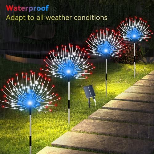 Slyuexu Solar Garden Lights Outdoor, 4 Pack Total 480 LED - Image 3