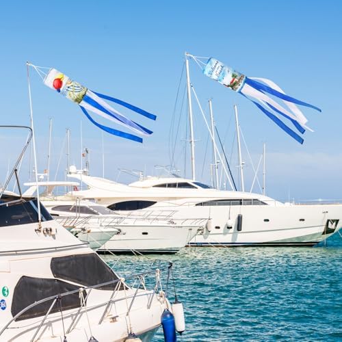 NOVWANG 40 Inch Lighthouse Windsock, Cruise Wind Sock for Vacation Beach Party Decorations Summer Outdoor Hanging Flag for Garden Yard Patio Decor - Image 5
