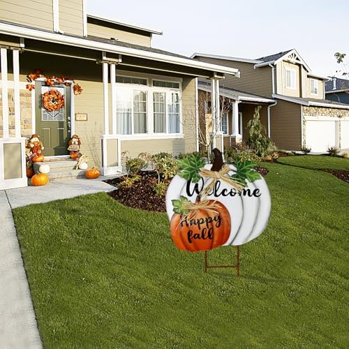 Stacked Pumpkin Garden Stake Yard Sign Fall Decor Decorative Outdoor Stakes - Image 5