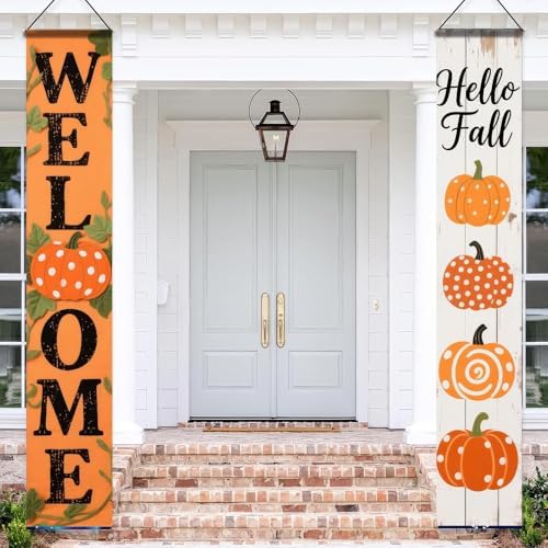 HOMETITUTE Fall Welcome Porch Banner Set 12 x 71 Inch 2 Pack - Image 4