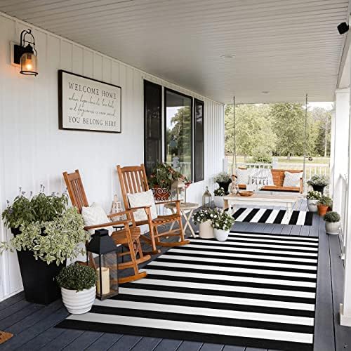 KIMODE Black and White Rug Fall Patio Porch Rug Large Living Room Decor - Image 5