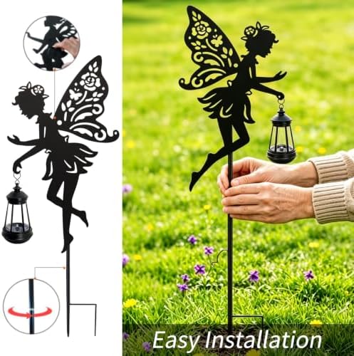 Solar Fairy Garden Lights Outdoor, Hanging Lantern Fairy Stakes - Image 7