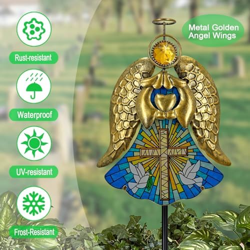 Angel Garden Stakes Christmas Solar Lights,Cemetery Decorations For Grave - Image 2
