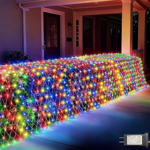 LitHome 14.8FT x 5FT Christmas Net Lights Outdoor Mesh Lights Connectable by LitHome