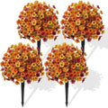 Alupssuc 4Pcs Artificial Fall Ball Flowers for Outdoors, Fake Plants by Alupssuc