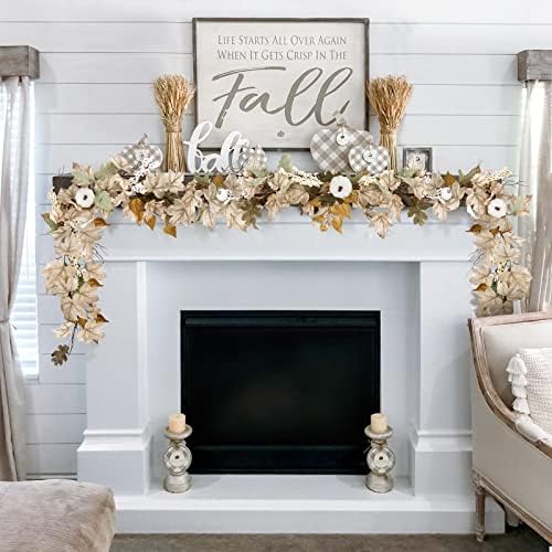 Fall Decorations for Home - 2 Pack 6Ft Autumn Maples Pumpkin Berry Garlands - Image 3