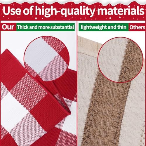Christmas Buffalo Plaid Rug 3 x 5 Ft, Red White Indoor Outdoor Rug - Image 5