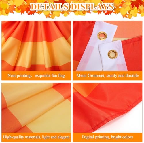 Newwiee 6 Pcs Thanksgiving Fall Bunting for Outside, Red, 3 x 6 ft - Image 3