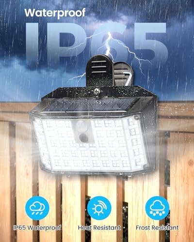LUHLEE Clip on Solar Fence Lights Outdoor, 176 LED Motion Sensor Lights - Image 7