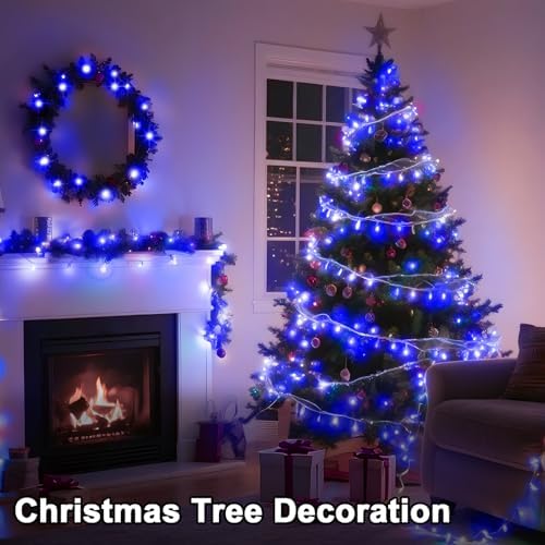 393 FT Christmas Lights 1000 LED Xmas Lights Outdoor Christams String Lights Waterproof 8 Modes & Timer, Fairy Lights Plug in for Weeding, Patio, Party, Holiday,Christmas Decor (Blue) - Image 7