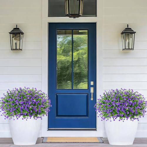 Yastouay Artificial Flowers for Outdoors UV Resistant, 34 Bundles Purple Realistic Fake Outdoor Flowers Fake Plants, Faux Flowers for Outdoor Planters Front Porch Garden Window Box Farmhouse Decor - Image 5