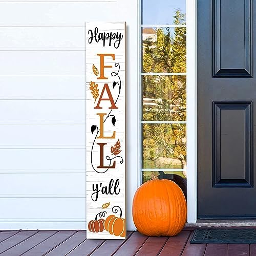 Happy Fall Y'all Wooden Porch Sign 47" Thanksgiving Large Welcome Porch Sign for Pumpkin Sign Autumn Home Front Door Yard Party Decor by AUSTAB
