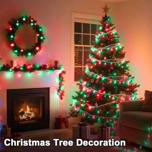 393 FT Christmas Lights 1000 LED Xmas Lights Outdoor Christams String Lights Waterproof 8 Modes & Timer, Fairy Lights Plug in for Weeding, Patio, Party, Holiday,Christmas Decor (Red+Green) - Image 7