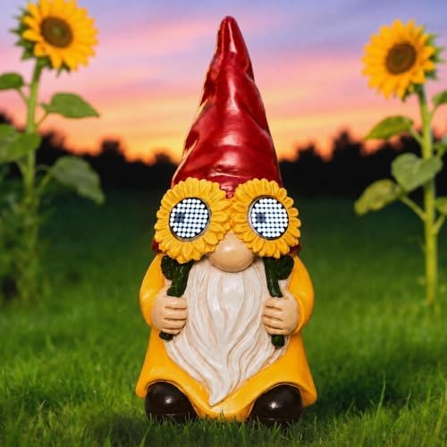 Solar Funny Garden Gnome Statue: Outdoor Lights Decorations by welcometoAcgarten