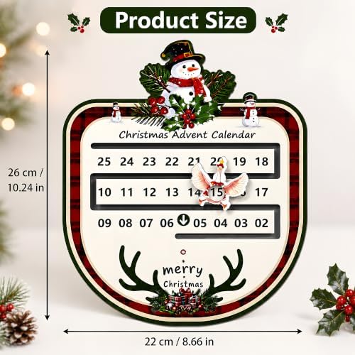 Christmas Decorations - Christmas Countdown Calendar Wood Welcome Sign - Image 2