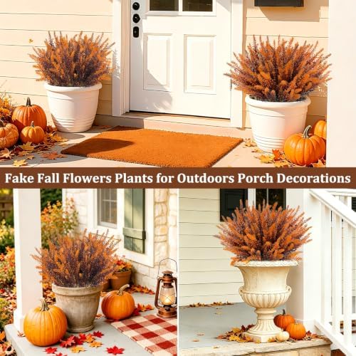 TURNMEON 10 Bundles Artificial Fall Flowers for Outdoors Fall Decorations - Image 4