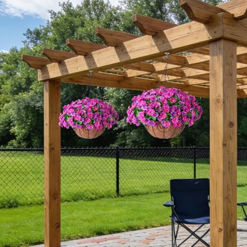 Ammyoo Artificial Fake Hanging Flowers with Basket for Spring Summer Decor - Image 5