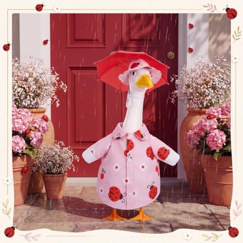 Soulchen 3 Pcs Summer Goose Outfit Porch Lawn, Ladybug Cherry, 23 Inch - Image 4