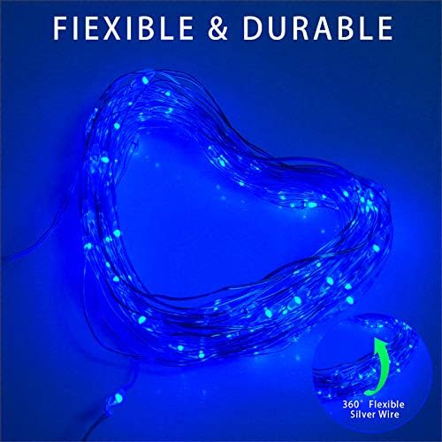 Solar Fairy Christmas String Lights, Blue 100Led Outdoor Waterproof - Image 5