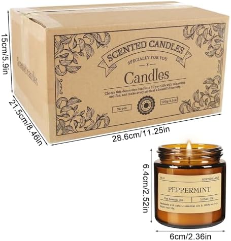 Scented Candle Set 24 Pack (3.05oz Each) - Aromatherapy Candles with Essential Oils, Smokeless Soy Wax Candles in 12 Scents, Gift for Women/Mom, Valentine/Mother's Day/Christmas/Birthday - Image 4