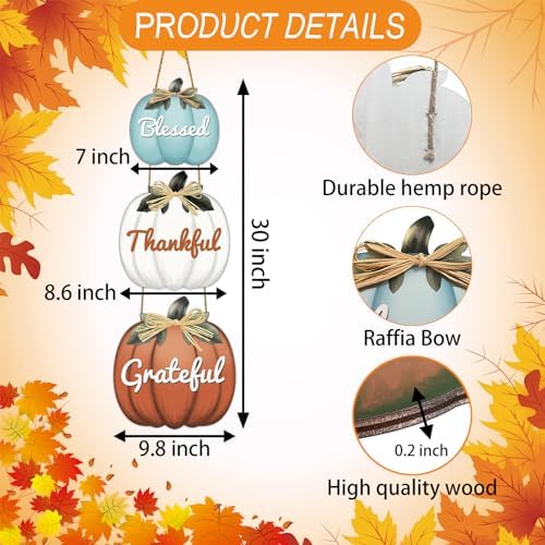 Fall Door Decor Fall Door Sign Pumpkin Wall Decor Thanksgiving Wreath - Image 2