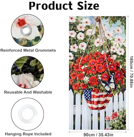 Patriotic Welcome Door Cover, 70.86" X 35.43" Door Banner - Image 3